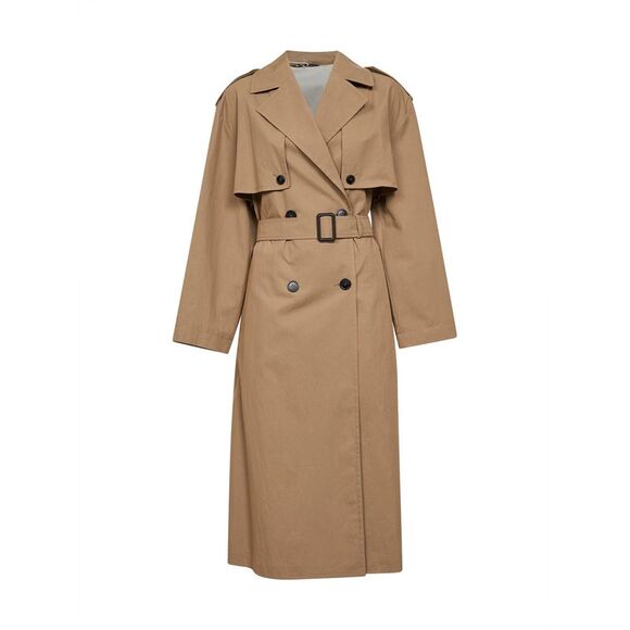Max Mara Weekend Women Hazelnut Wkdgiunchi Double-Breasted Fluid Trench Coat